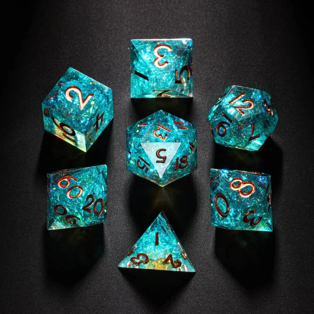 Dragon Resin Polyhedral RPG Dice Set - Design 2