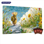 Rat and Sunflowers TCG Playmat Magic Card Battle Mat Non-Slip Durable 35X60CM Commander playmat Board Game Mat for TCG Card Pad