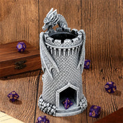 Creative Dragon Castle Dice Tower Dices Rolling Trays Decoration Tabletop Board Role Play Game Accessory with Storage Box