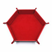 18Colors Foldable Dice Tray PU Leather Flannel Hexagonal Dice Rolling Plate Table Game Office Sundries Key Portable Storage Box