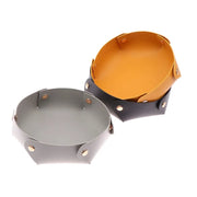 1pc Leather Dice Storage Tray Desktop Organizer For Key Jewelry Cosmetic Storage Box Folding Organizer Home Decor
