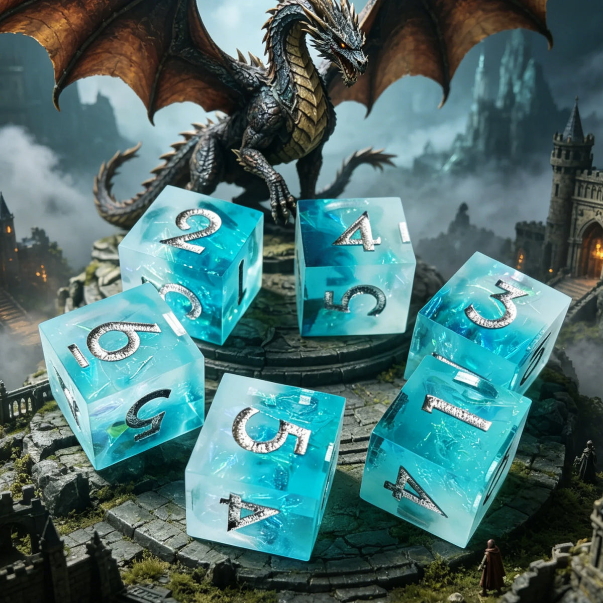 Sharp Edge Resin D6 Dice Set - 6 Piece