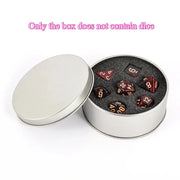 Dice Metal Box Standard Size Dice Metal Box 7pcs D4 D6 D8 D10 D% D12 D20 Set Storage Dice Set With Protective Foam Metal Box