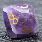 1-7pcs Purple Crystal Gemstone Dice Set Golden Word DND Dice Multi-sided Polyhedral Dice for D&D Game COC Role Playing RPG Table