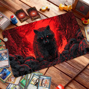 Fire Forest and Raccoon Magic Card Battle Mat TCG Playmat Anti-slip Base 35X60CM gathering gaming mats Board Game Mat for TCG