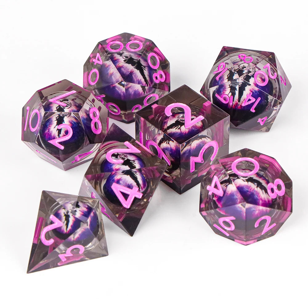 Liquid Core Resin Polyhedral RPG Dice Set - 7 Piece