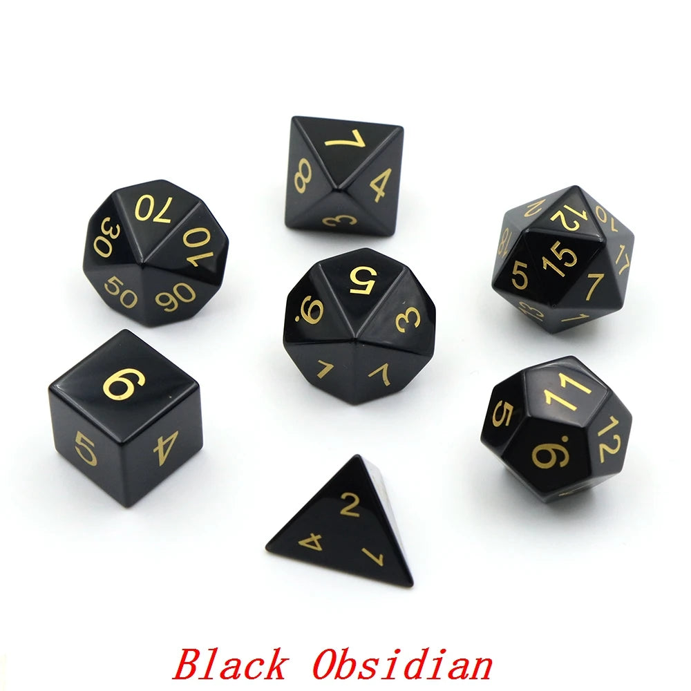 Natural Stone Dice Set – 7 Colours to Choose From