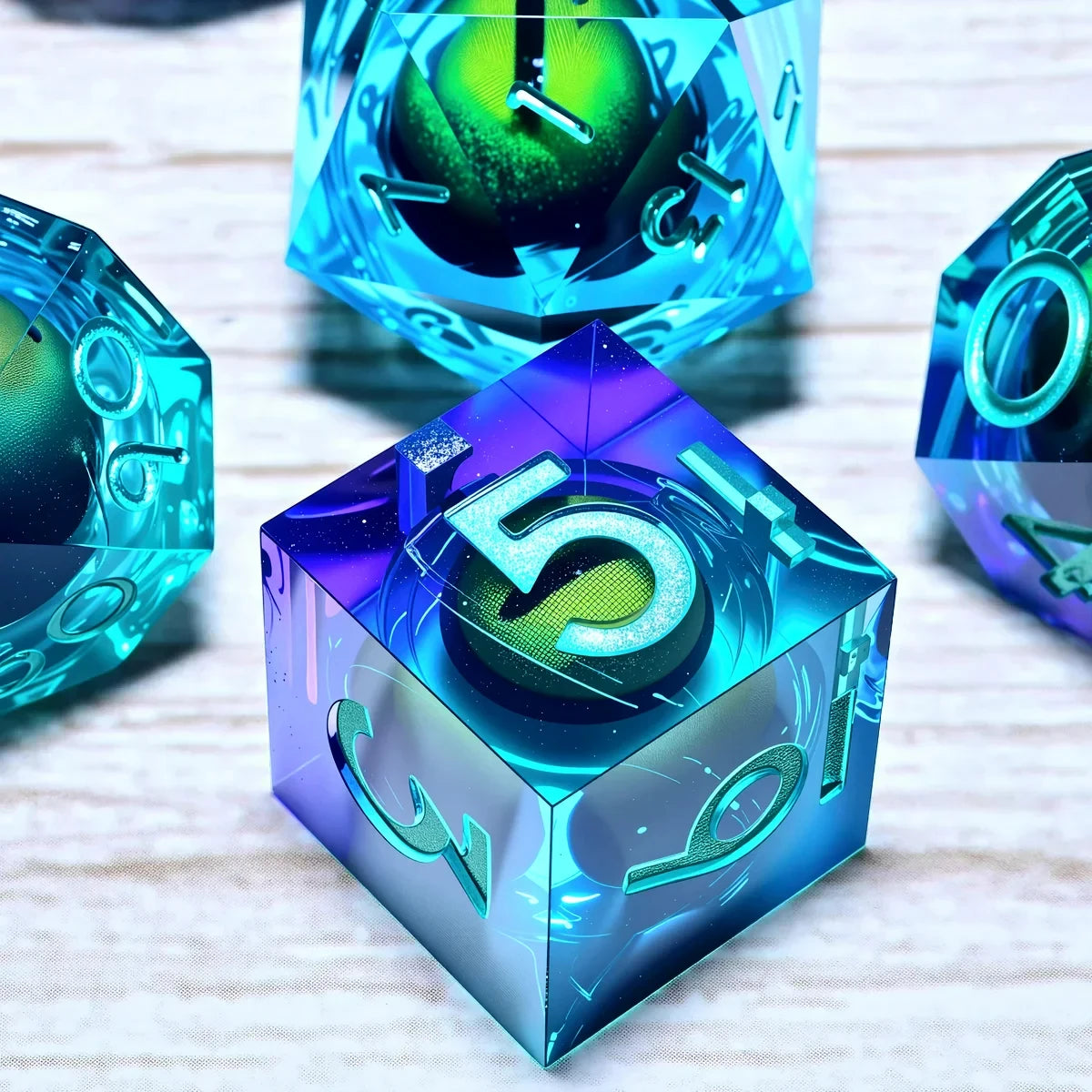 Crystal Resin Dice Set – 4 Colours to Choose From