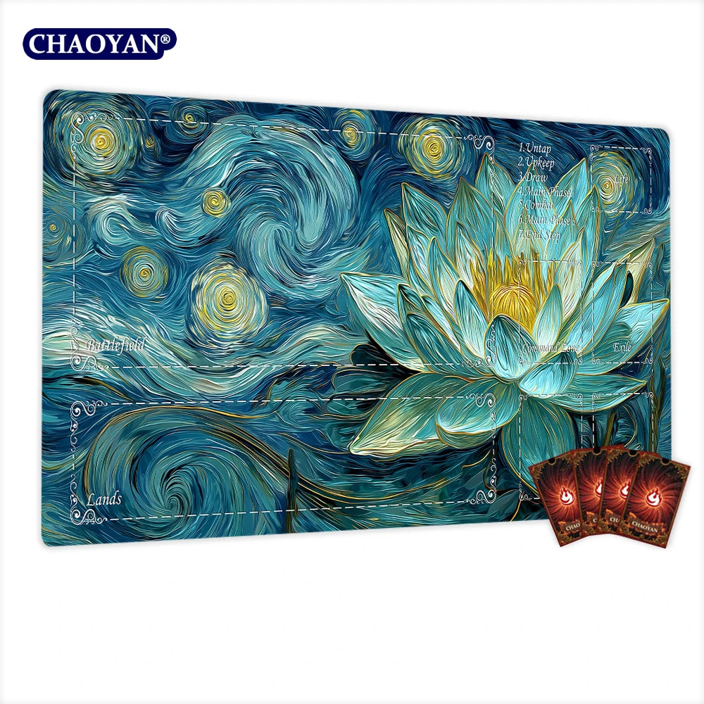 Polluted Purple Lotus Magic Card Battle Mat TCG Playmat Anti-slip Base 35X60CM Gathering Gaming Mats Board Game Mat for TCG