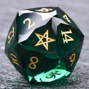 1-7pcs Purple Crystal Gemstone Dice Set Golden Word DND Dice Multi-sided Polyhedral Dice for D&D Game COC Role Playing RPG Table