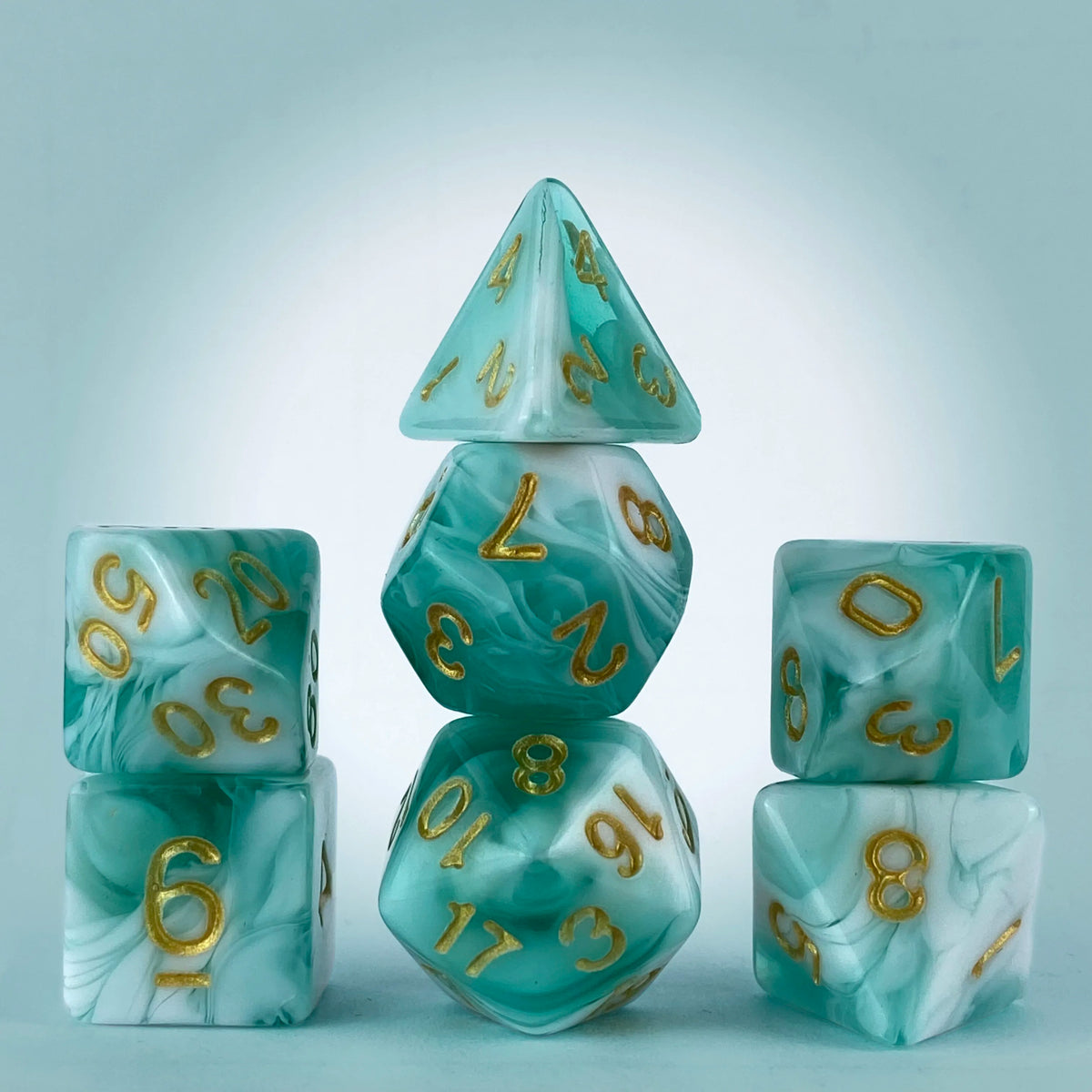 Two-Tone Dice Set with Bag – 9 Colours to Choose From