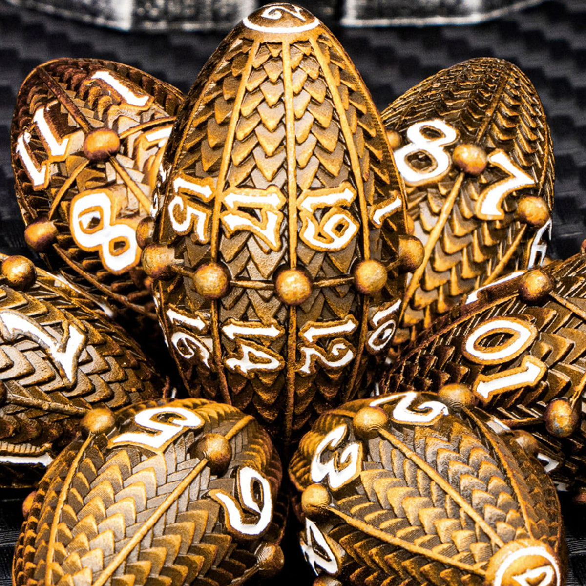 Gold Dragon Metal RPG Dice Set