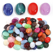 20pcs Flat Oval Acrylic Beads Double Color Imitation Jade Stone Loose Beads For Jewelry Making Bracelet Necklace DIY Accessories