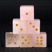 6-Sided Digital Game Dice 16mm Natural Stone D6 Gem Dice Set Healing Crystal Quartz for DND RPG Table Board Game or TeachingMath