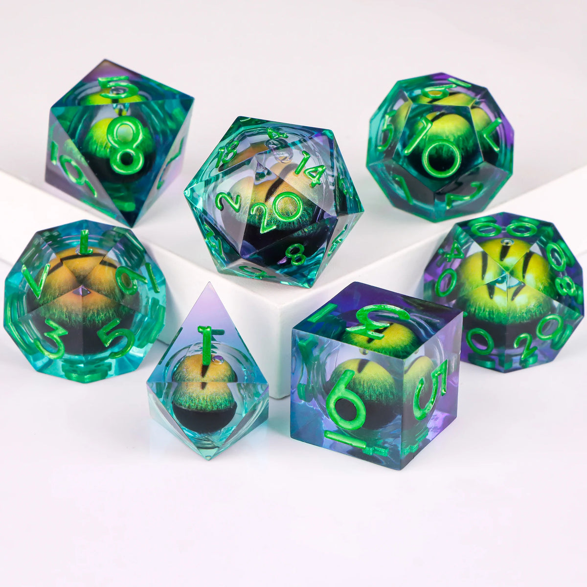 Sharp Edge Resin Polyhedral RPG Dice Set - Design 9