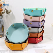 Foldable Dice Hexagonal Tray Box Pu Leather Desktop Storage Box Folding Hexagon Coin Square Tray Dice Game Storage Tray Holder