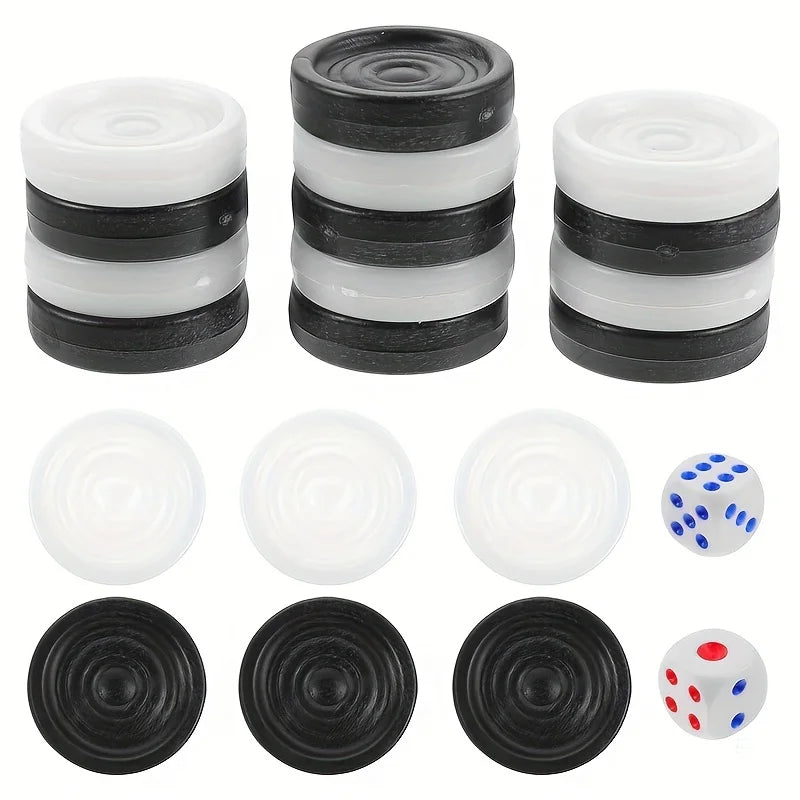 Black Plastic Game Tokens - 32 Pack - Design 2