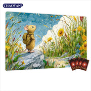 Rat and Sunflowers TCG Playmat Magic Card Battle Mat Non-Slip Durable 35X60CM Commander playmat Board Game Mat for TCG Card Pad