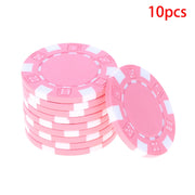 10 Pcs ABS Plastic   Casino Texas Hold'em  Metal Coins 11.5g   Game Chip Set Accessories