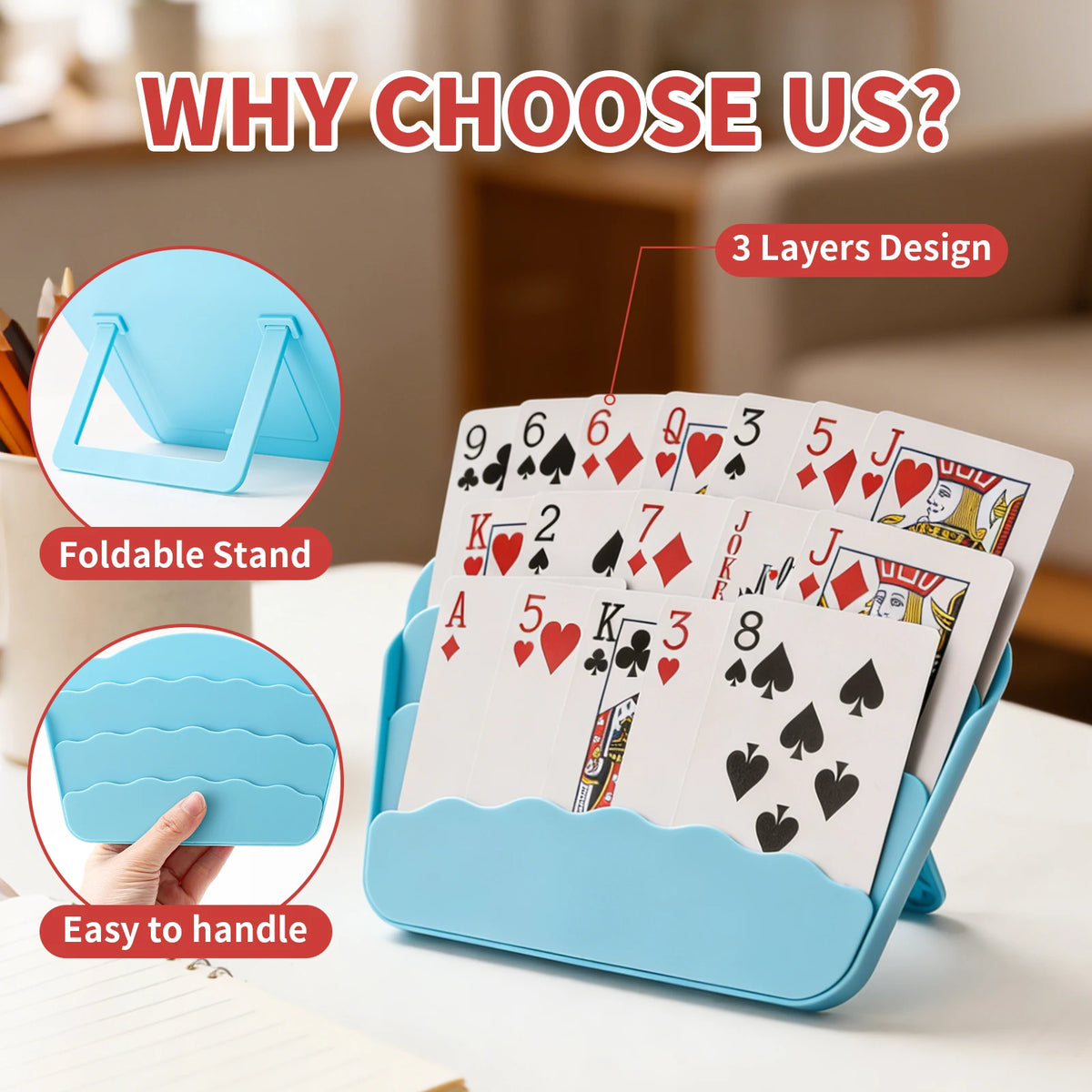 Hands-Free Poker Card Stand – 21 Colours to Choose From