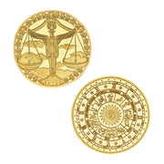 12 Creative Twelve Constellations Gold Plated encrusted Collectible Coins Abstract Art Zodiac Coin Set Crafts Gifts