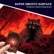 Fire Forest and Raccoon Magic Card Battle Mat TCG Playmat Anti-slip Base 35X60CM gathering gaming mats Board Game Mat for TCG