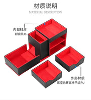 3-in-1 PU Leather Dice Tower & Storage Box with Drawers for Tabletop RPG