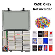 Clear Trading Card Storage Box 2300+ Cards Organizer 12 Dividers Carry Handle for TCG Yugioh CAH Baseball Football Card Box Only