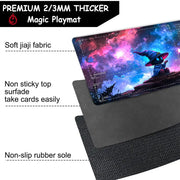 Magnificent Galactic Wizard TCG Playmat Magic Card Mat Stitched Edge Non-Slip Durable Tabletop Playmat Board Game Mat for TCG