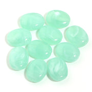 20pcs Flat Oval Acrylic Beads Double Color Imitation Jade Stone Loose Beads For Jewelry Making Bracelet Necklace DIY Accessories