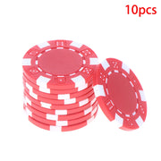 10 Pcs ABS Plastic   Casino Texas Hold'em  Metal Coins 11.5g   Game Chip Set Accessories