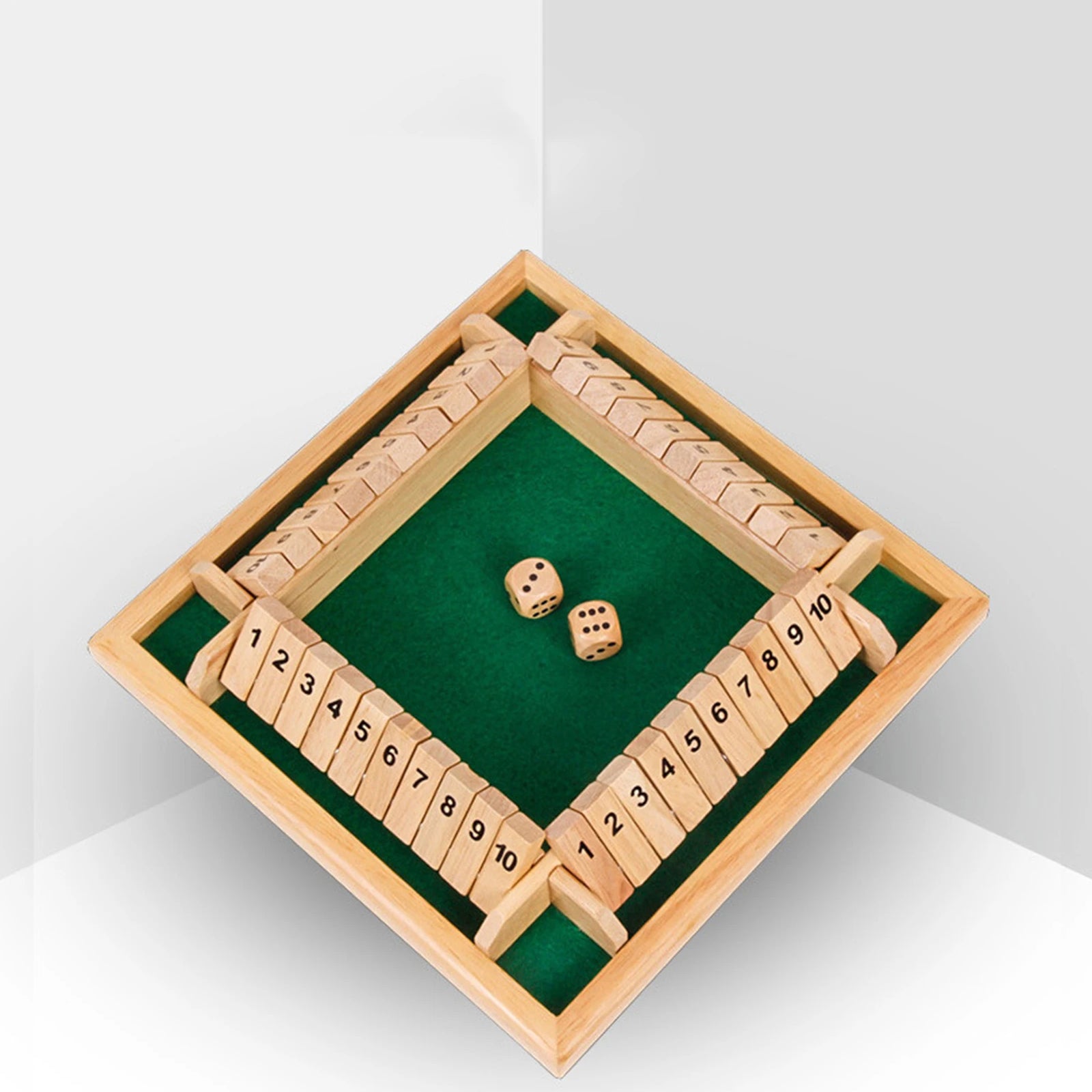 Fold-Flat Wooden Dice Tray - Design 8