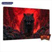 Fire Forest and Raccoon Magic Card Battle Mat TCG Playmat Anti-slip Base 35X60CM gathering gaming mats Board Game Mat for TCG
