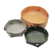1pc Leather Dice Storage Tray Desktop Organizer For Key Jewelry Cosmetic Storage Box Folding Organizer Home Decor