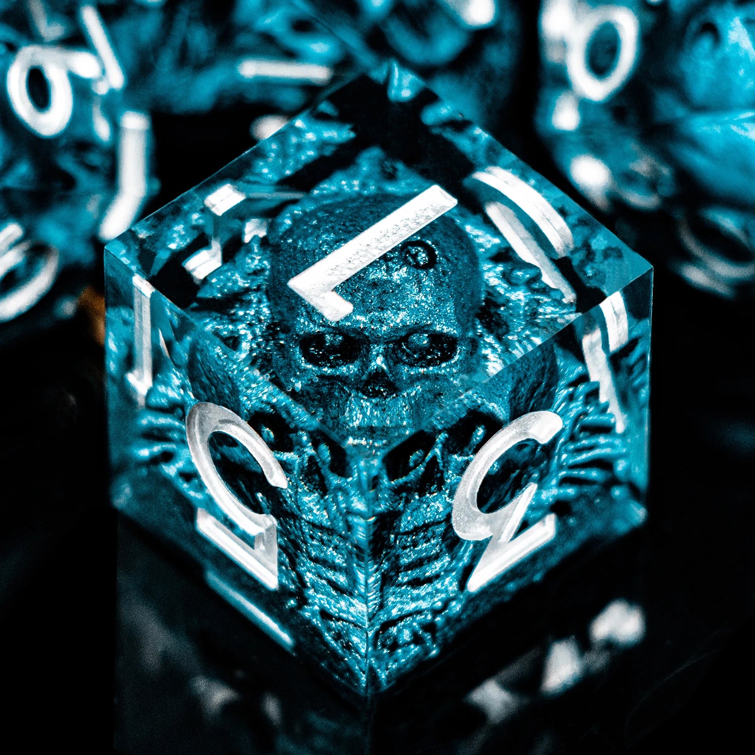 Green Sharp Edge Resin Polyhedral RPG Dice Set