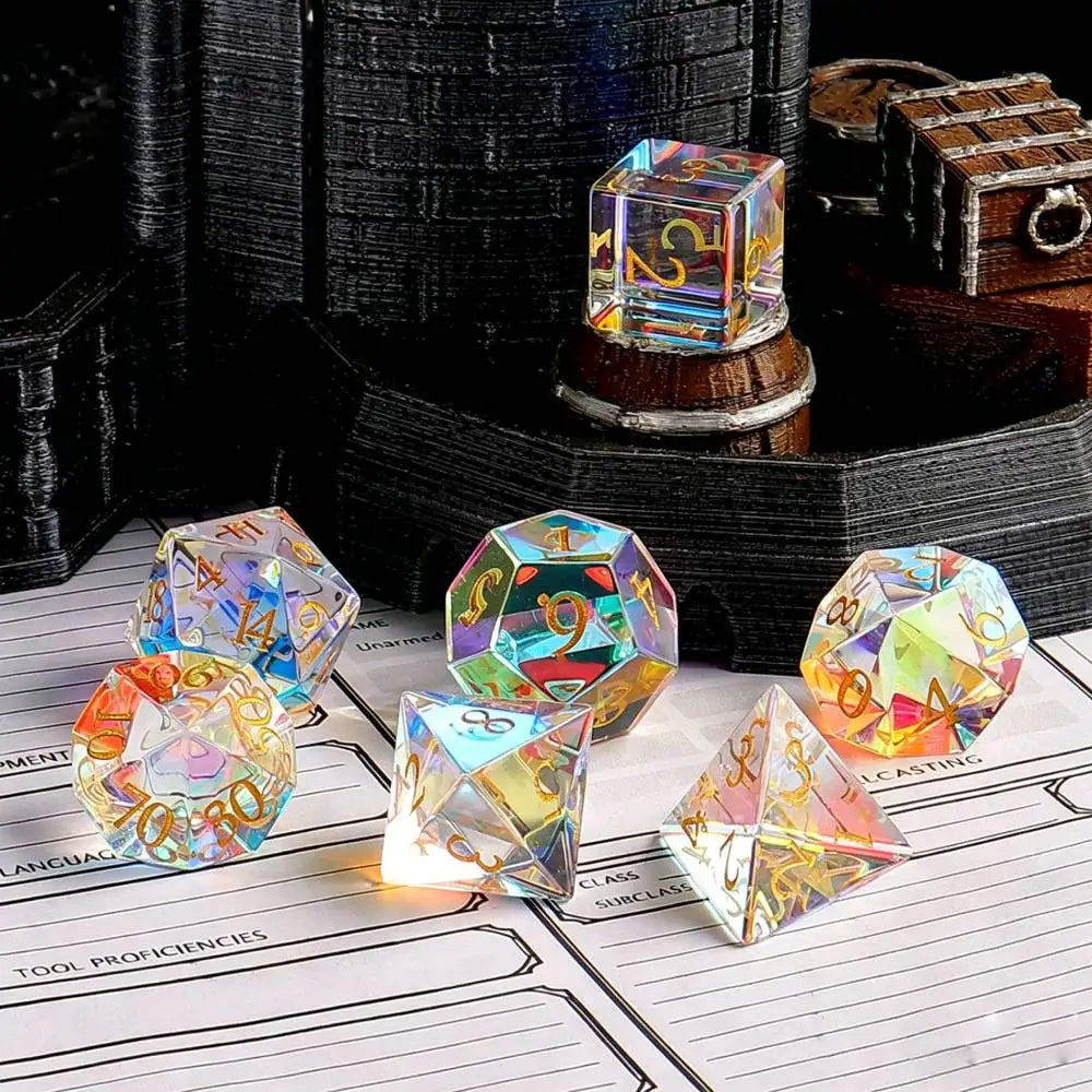 Crystal Dragon RPG Dice Set - 7 Piece - Design 2