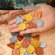 RPG Dwarven Tokens Set for TTRPG - Forged Miniature Treasure for Fantasy Board Games, Collectible Props & Gift for RPG Fans