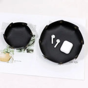 Foldable Dice Hexagonal Tray Box Pu Leather Desktop Storage Box Folding Hexagon Coin Square Tray Dice Game Storage Tray Holder