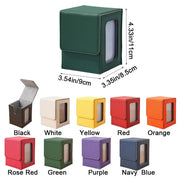 PU Window Collection Box Magnetic Closure Moisture-proof Card Deck Box Stain-resistant with Lid Game Card Organizer Board Games
