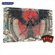 Gothic-style Goat-headed Demon TCG Playmat Magic Card Mat Stitched Edge Non-Slip Durable Tabletop Playmat Board Game Mat for TCG