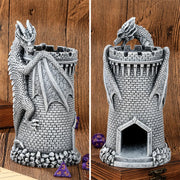 Creative Dragon Castle Dice Tower Dices Rolling Trays Decoration Tabletop Board Role Play Game Accessory with Storage Box