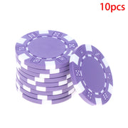 10 Pcs ABS Plastic   Casino Texas Hold'em  Metal Coins 11.5g   Game Chip Set Accessories
