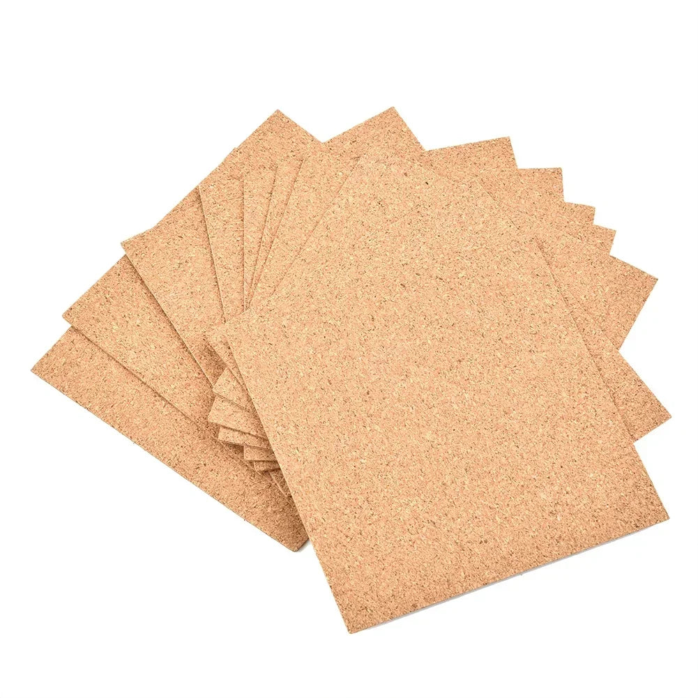 Natural Cork Self-Adhesive Component Pads - 10 Pack - 100 x 100 x 1 mm