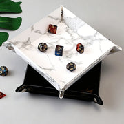 Dice Tray Leather Dice Tower for DND MTG Dices Storage Board Game Accessories Foldable Desktop Storage Box Shaped Square Hard
