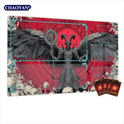 Gothic-style Goat-headed Demon TCG Playmat Magic Card Mat Stitched Edge Non-Slip Durable Tabletop Playmat Board Game Mat for TCG