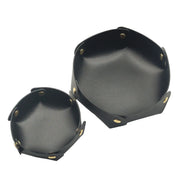 1pc Leather Dice Storage Tray Desktop Organizer For Key Jewelry Cosmetic Storage Box Folding Organizer Home Decor