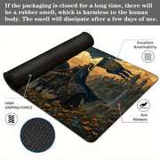 Retro Aesthetic Knight TCG Playmat Magic Card Mat with Stitched Edge Non-Slip Durable Tabletop Playmat Board Game Mat for TCG