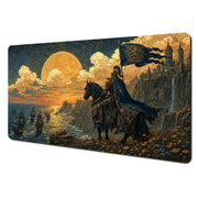 Retro Aesthetic Knight TCG Playmat Magic Card Mat with Stitched Edge Non-Slip Durable Tabletop Playmat Board Game Mat for TCG