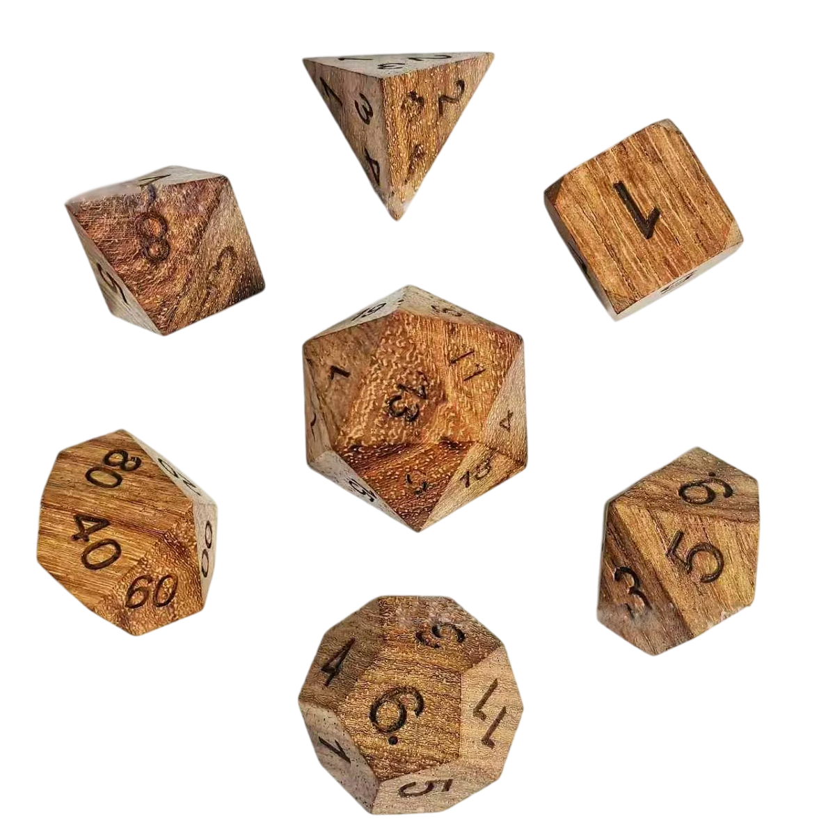 Wooden Dice Set – 12 Colours to Choose From