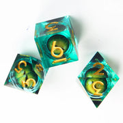 DND Liquid Core D & D Dice Set, Sharp Edge Resin Dungeon and Dragon Dice, Role Playing, RPG D and D D20, D12, D10, D8, D6, D4